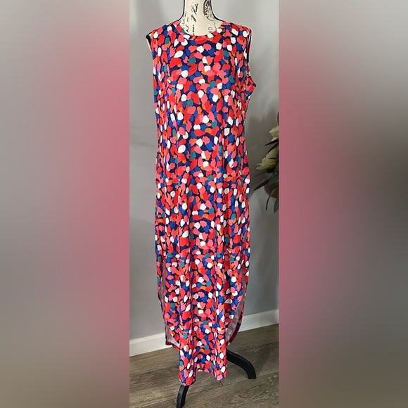 🌞 NWT ANRABESS Women's Sleeveless Maxi Sundress - Vibrant Abstract Print  🌞 - Picture 7 of 13